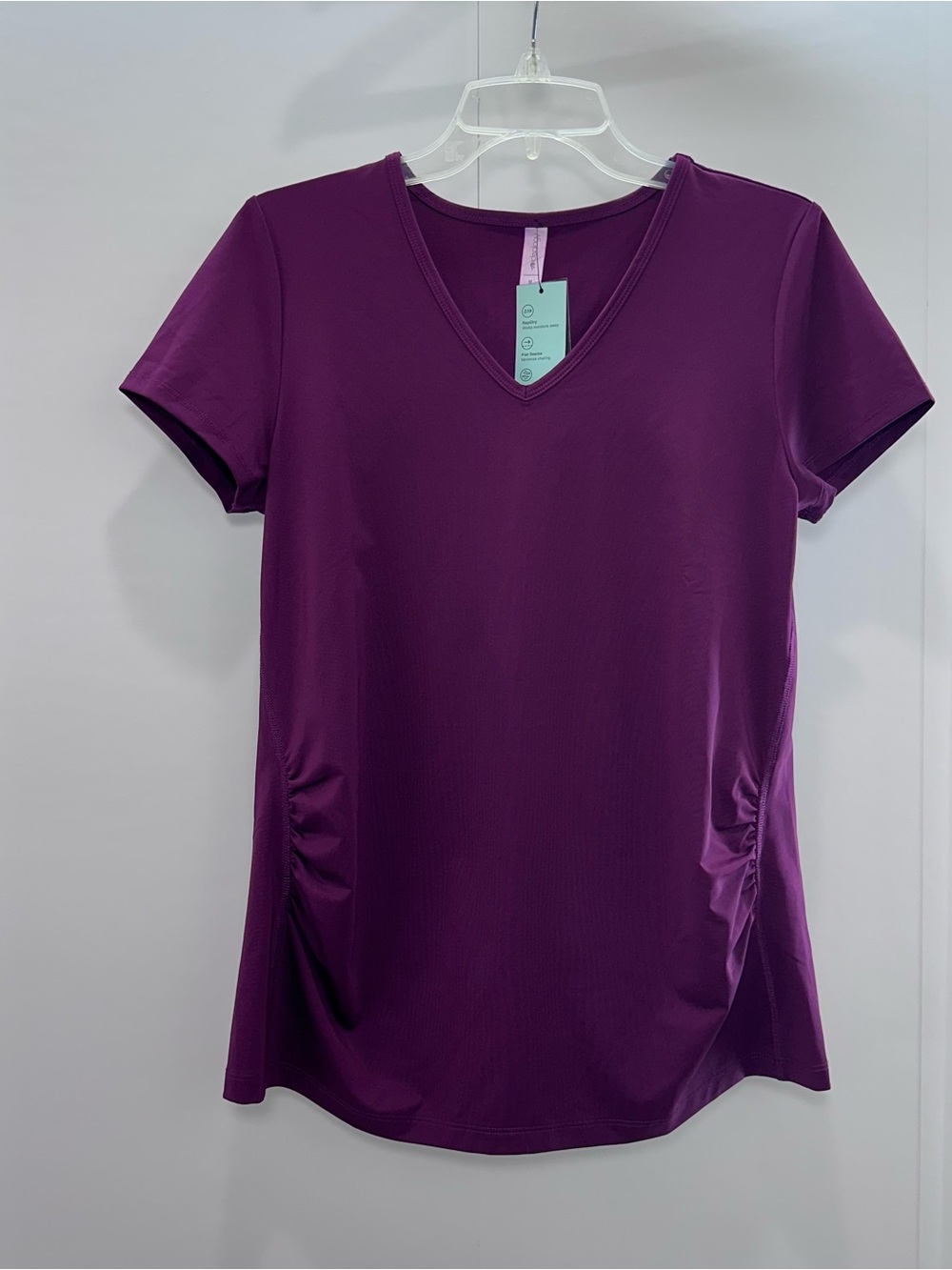 Ideology Women’s V-Neck Ruched Side Top - Purple